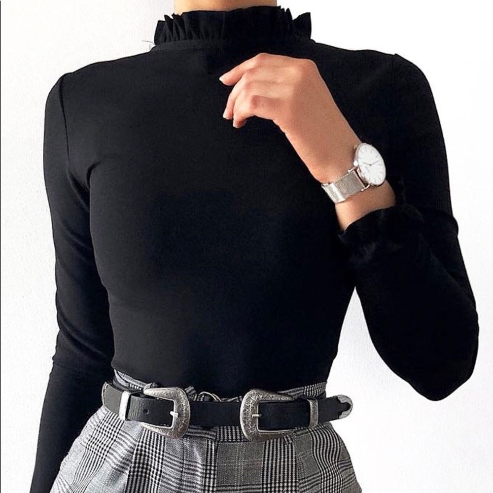 Rebellious Fashion Ruffled Bodysuit